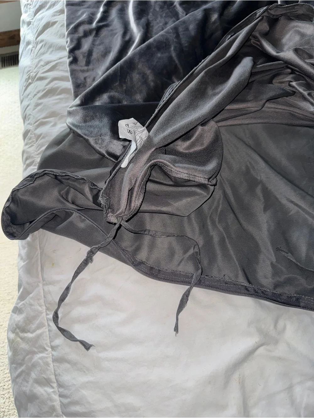 Charcoal Grey Minky/Velvet Weighted Blanket Duvet Cover - 48